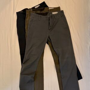Set of (3) Volcom Men's Frickin Modern Fit Stretch Chino Pant